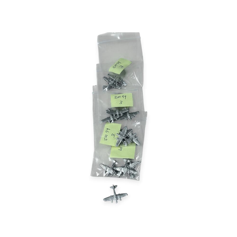 Lot of 12 Unpainted Miniatures Savoia-Marchetti SM.79 Sparviero Metal Planes